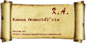 Kassa Anasztázia névjegykártya